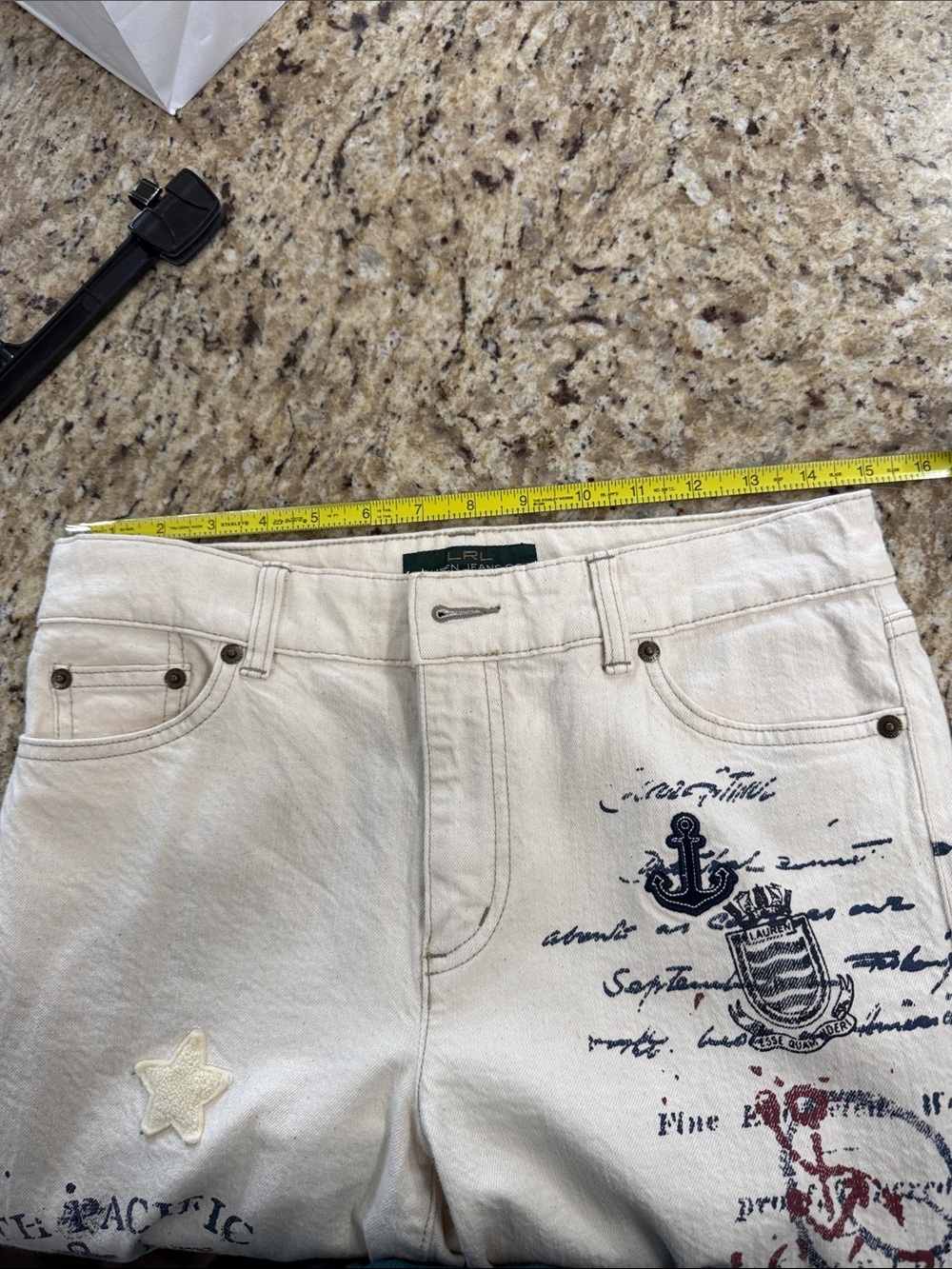 Ralph Lauren Cream Pants with Nautical Design - Picture 5 of 5